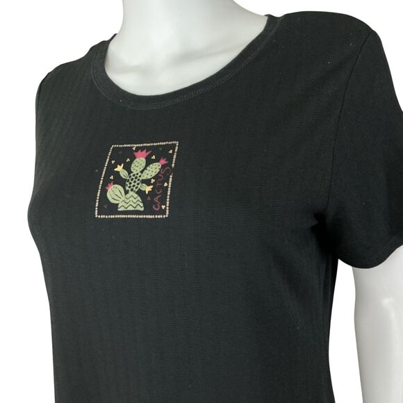 Gudrun Sjoden Cactus Graphic Tee Shirt Top Women's M Short Sleeve Crew BOHO Art - Picture 5 of 12